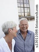 Senior couple laughing