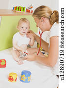 crianças, em, a, pediatra