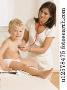 crianças, em, a, pediatra