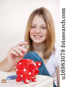 girl saving money
