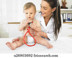 pediatra, e, bebê