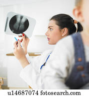 pediatra, examinando, raio x