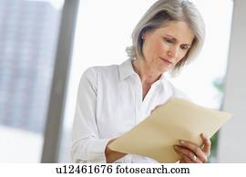 Senior businesswoman working