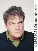 Studio portrait of mature man with facial expression