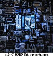 tiro estúdio, de, letterpress, soletrando, saída, blog