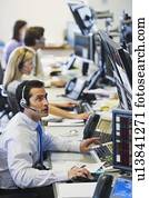 traders, op, handel, bureau