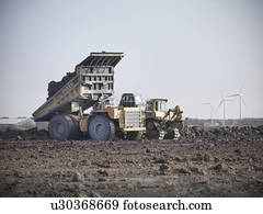 Construction equipment at coal mine