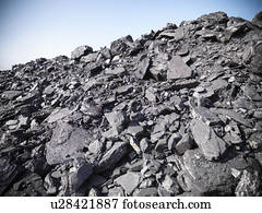 Piles of coal at mine