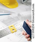 Architecture., esquadro, ligado, arquitetônico, drawings.