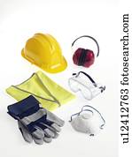 construção, worker's, segurança, equipment.