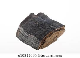 Cutout of a Blue Tiger's Eye or Hawk's Eye gemstone on white background.