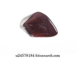 Cutout of a Red Jasper gemstone on white background