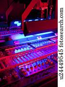 genoma, sequencing, machine., 96-channel, tamanho, seleção, robô, para, genomic, biblioteca, construção, para, next-generation, sequencing., fotografado, em, a, genoma, ciências, centro, vancouver, Canada.