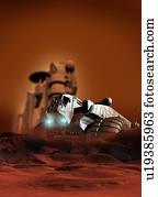 Mars exploration, computer artwork.