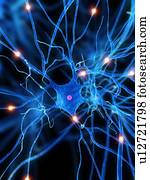 Nerve cell, computer artwork.