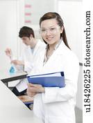 pupilas, em, um, ciência, lesson.