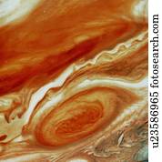 Voyager 2 image of Great Red Spot and the south equatoril belt