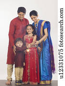família, celebrando, Diwali