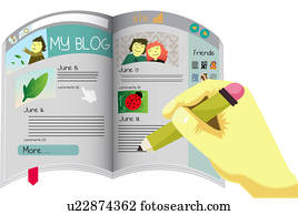 pessoa, passe escrito, um, blog