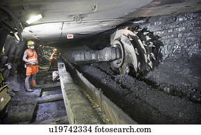 Coal miner working in mine