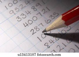 Handwritten numbers in ledger