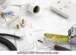 telegrafando, ferramentas, e, materiais