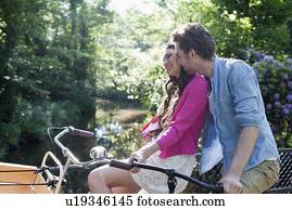 Couple on bikes Couple on bikes