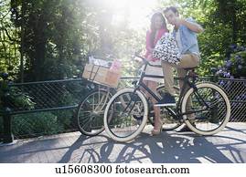 Couple on bikes Couple on bikes