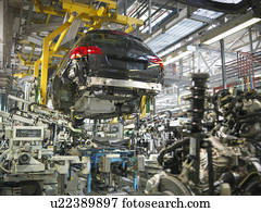 car, corporal, e, motor, transmissão, casamento, carro, fábrica