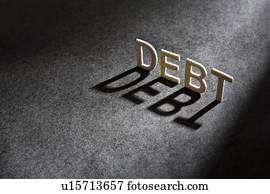 Letters spelling ?debt casting shado