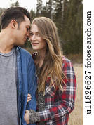 Portrait of young couple in non-urban scene