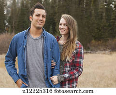 Portrait of young couple in non-urban scene