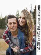 Portrait of young couple in non-urban scene