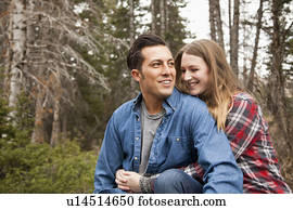 Portrait of young couple in non-urban scene