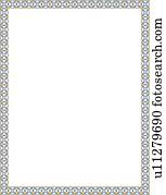 Blue Delicate Border