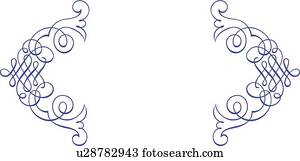 Blue loops and lines with copy space