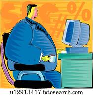 Businessman working on a computer 