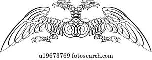 Calligraphic, design, von, zwei, verschlungen, v?gel Calligraphic, design, von, zwei, verschlungen, v?gel