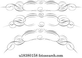 drei, gewirbelt, Calligraphic, design, banner drei, gewirbelt, Calligraphic, design, banner