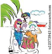 Fiesta clipart couple at the beach