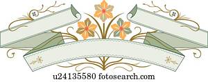 Flower ribbon with copy space