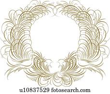 gold, kreisrunder, Calligraphic, design, mit, v?gel gold, kreisrunder, Calligraphic, design, mit, v?gel