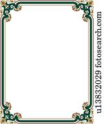 Gold and Green Cross Border Clip Art | u12358758 | Fotosearch