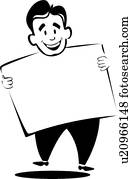 Happy man holding sign