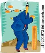 Man in suit throwing money