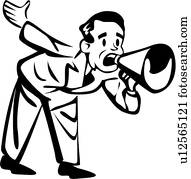 Man with a megaphone Man with a megaphone