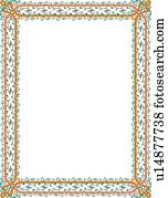 Orange and Green Delicate Border