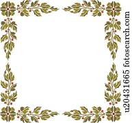 quadrat, rahmen, mit, grünes blatt, und, rot, stechpalme, r?nder quadrat, rahmen, mit, grünes blatt, und, rot, stechpalme, r?nder