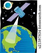 satellit, in, raum satellit, in, raum