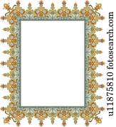 Clip Art of Fancy pretty teal frame u24072028 - Search Clipart ...